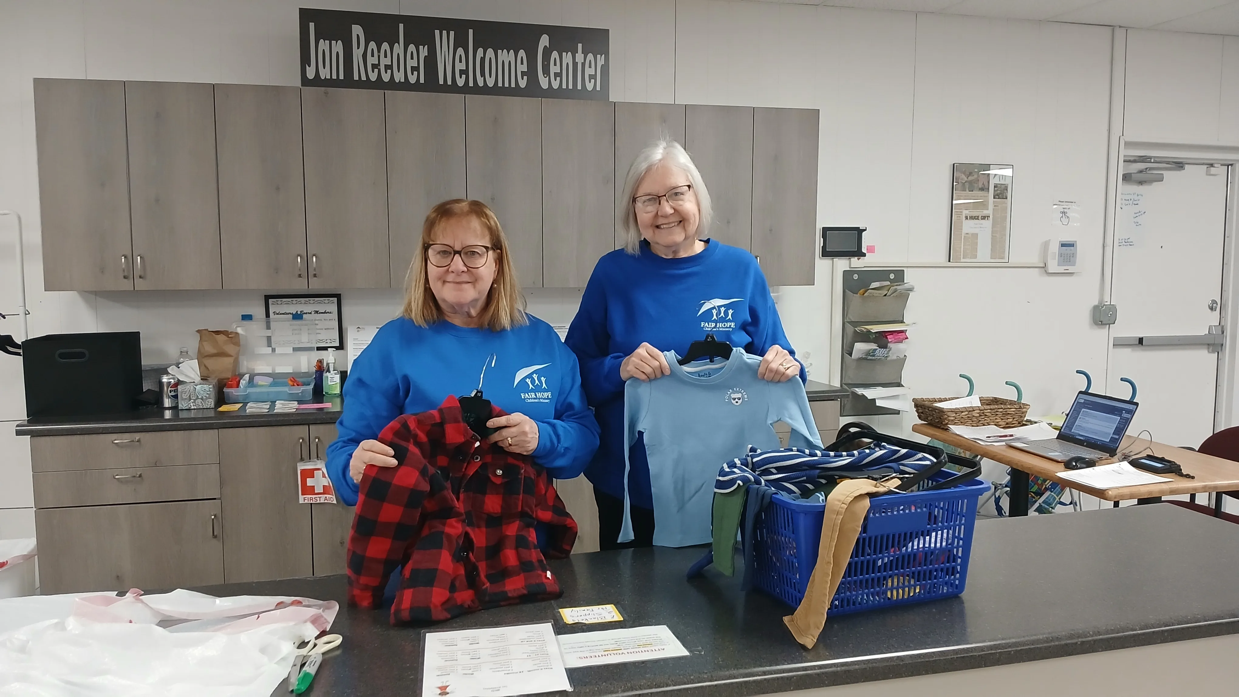 Helping families at the front desk